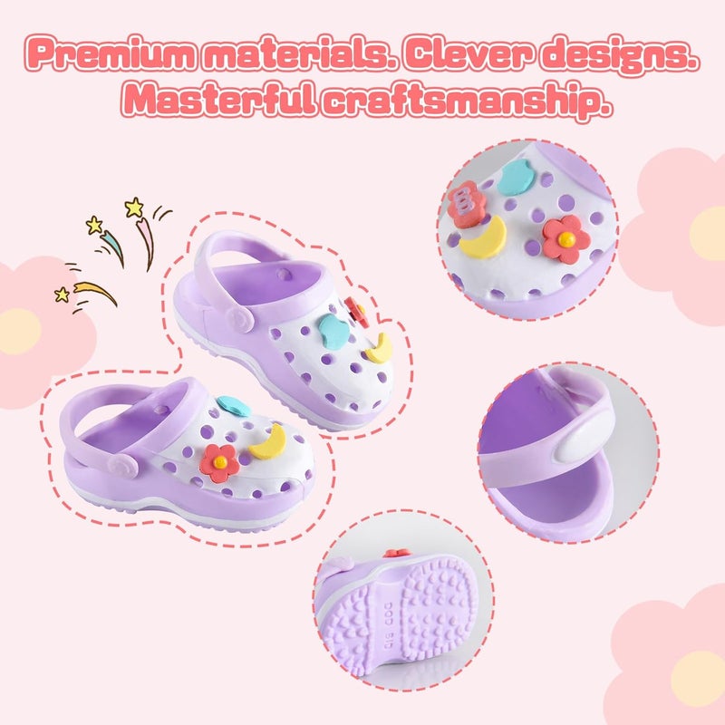 Ciunura Premium Doll Shoes for Lububu, Cute Doll Shoes for 4-7in Dolls, Ideal for Lububu Outfits(Purple Clog Shoes) - Image 3
